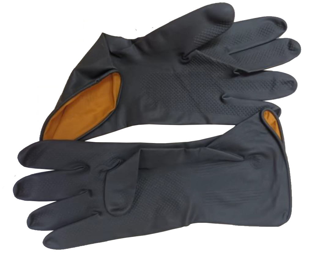 Рукавички робочі, чорні, латексні ARMIS артикул NU 1113